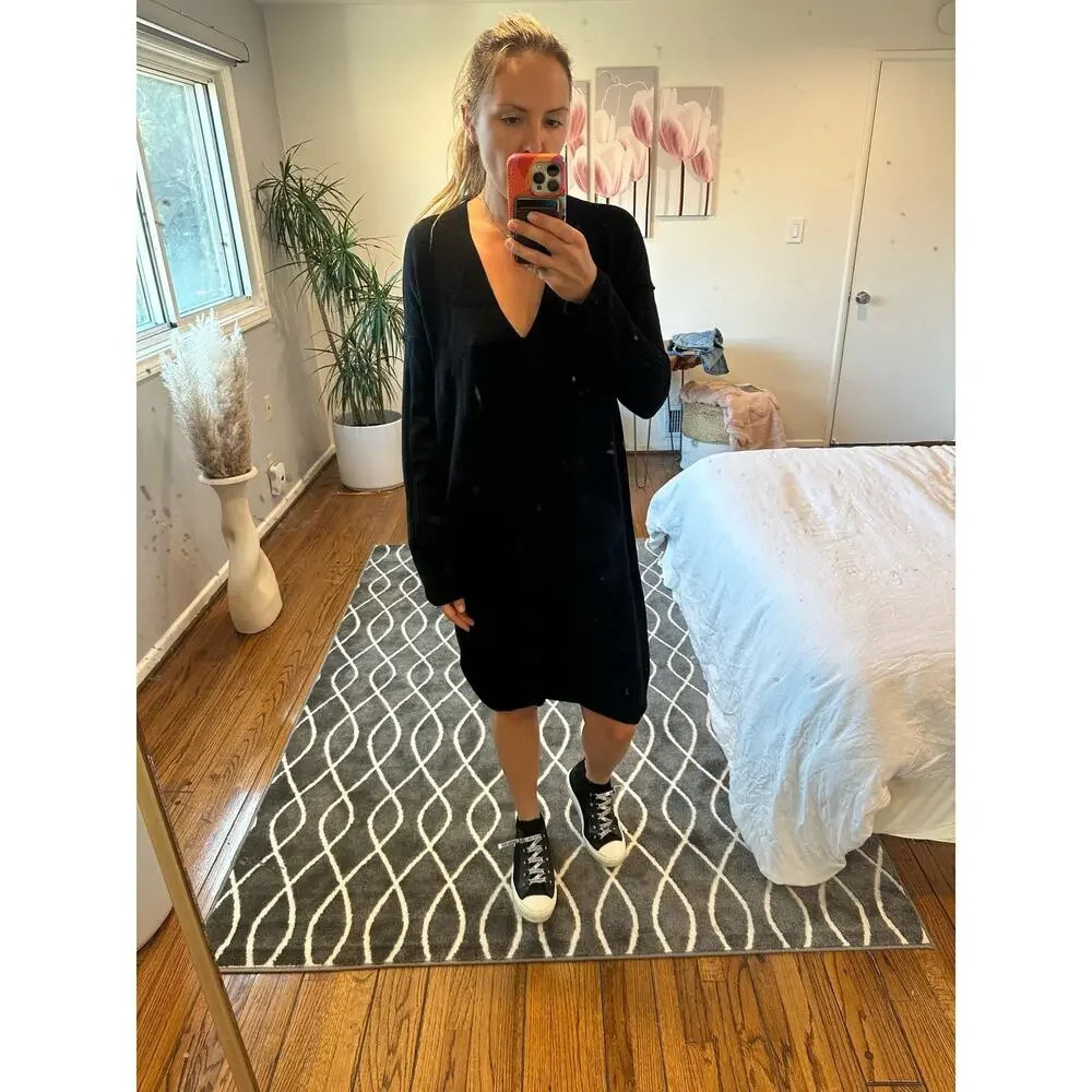 Zadig & Voltaire Deany We Merino Wool Dress Black  Small NWT